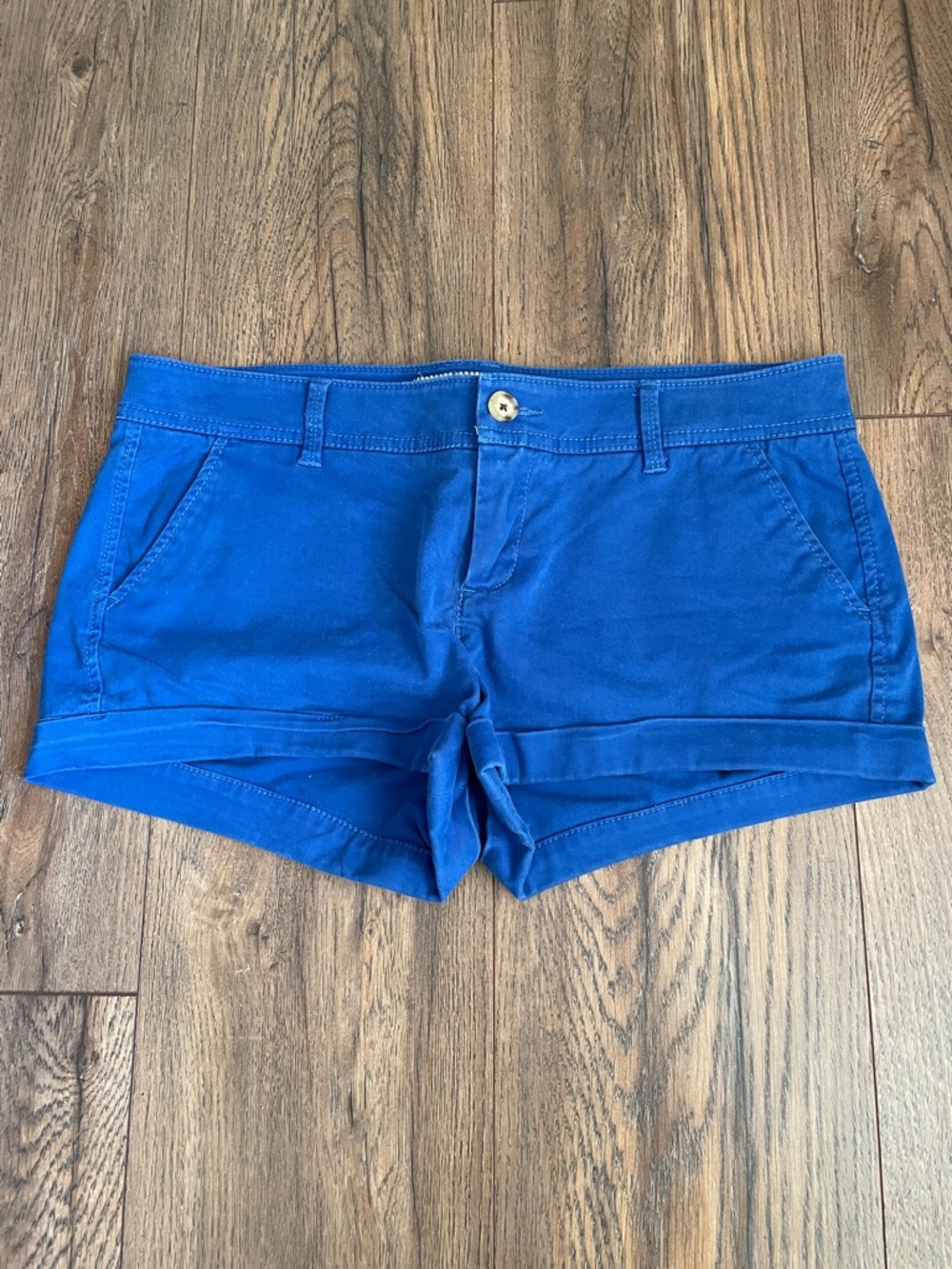 Abercrombie & Fitch Cobalt High-Waist Cotton Shorts